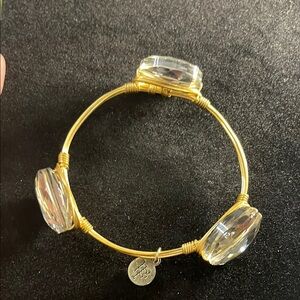 Bourbon and Bowties Gold Bangle with Clear/champagne Stones